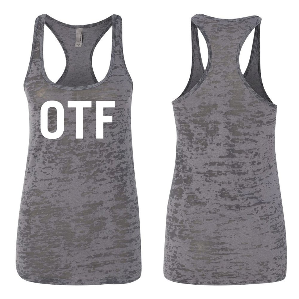 OTF Next Level ladies Burnout Racerback tank GRAY